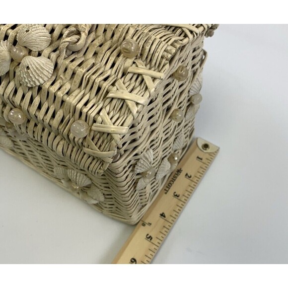 Ritter Basket Purse "It’s In The Bag" Box Top Flap Open Toggle Sea Shells White - Picture 16 of 16